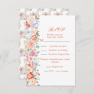 Spring Floral Flowers Wedding RSVP