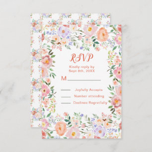 Spring Floral Flowers Wedding RSVP