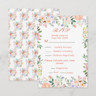 Spring Floral Flowers Wedding RSVP Card