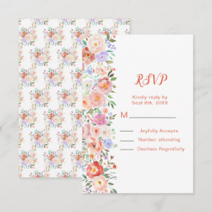 Spring Floral Flowers Wedding RSVP Card