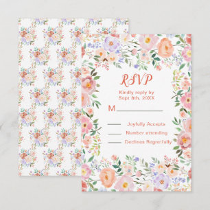 Spring Floral Flowers Wedding RSVP Card