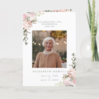 Spring Floral Folded Celebration of Life Program