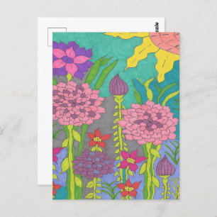 Spring Floral Garden Art Postcard