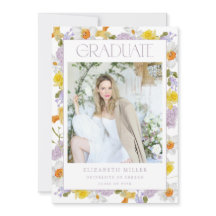 Spring Floral Graduation Announcement Card Invite