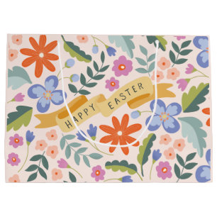 Spring Floral Happy Easter Large Gift Bag