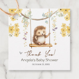 Spring Floral Hegehog Oh Baby Shower Favour Tags