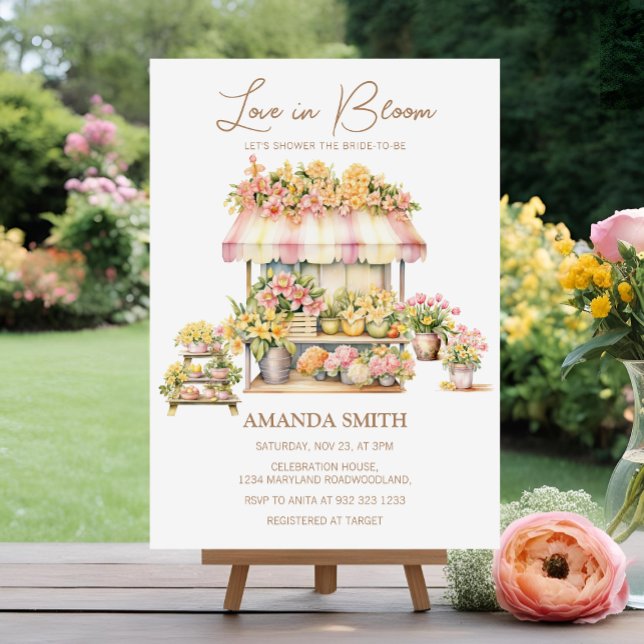 Spring Floral Market Love In Bloom Bridal Shower Invitation (Creator Uploaded)
