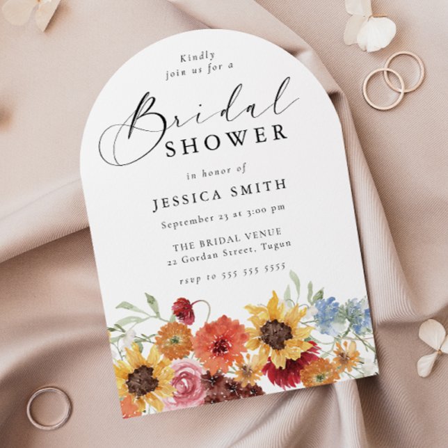 Spring Floral Modern Arch Bridal Shower  Invitation (Creator Uploaded)