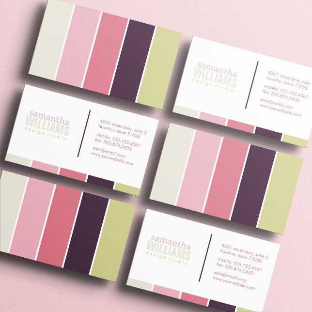 Spring Floral Modern Colour Blocks Business Card (Creator Uploaded)