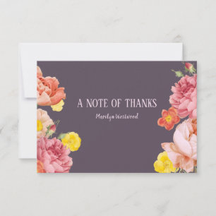 Spring Floral Note of Thanks Invitation