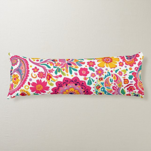Spring Floral Paisley Pattern Body Cushion (Front)