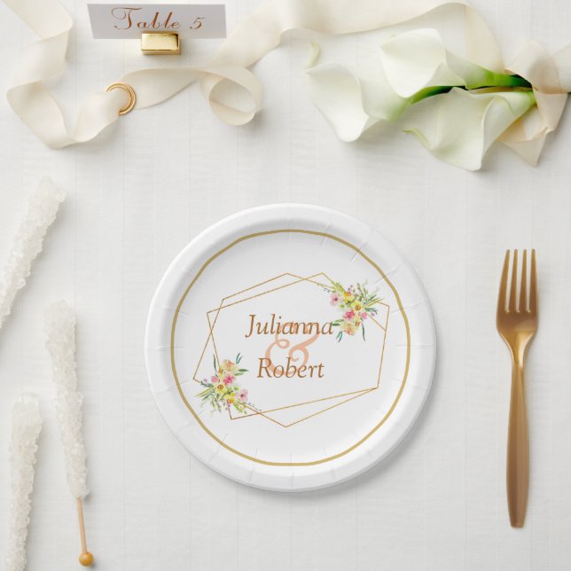 Spring floral   paper plates (Wedding)