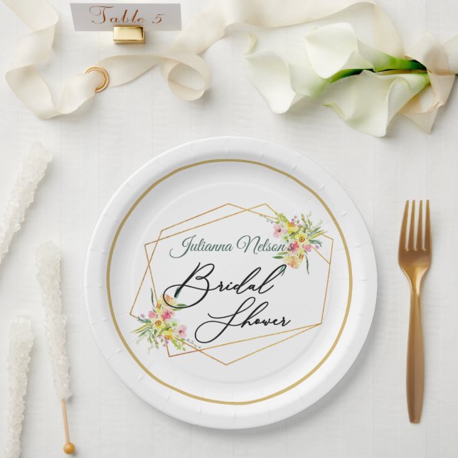 Spring floral   paper plates (Wedding)