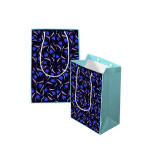 Spring Floral Pattern Turquoise Medium Gift Bag