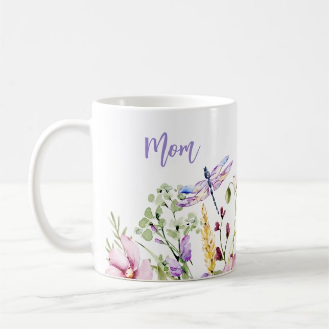Spring Floral Personalised Mum  Coffee Mug (Left)