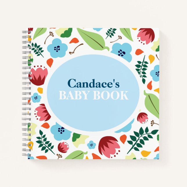 Spring Floral Personalised  Notebook (Front)