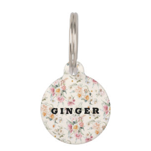 Spring Floral Personalised Pet Tag