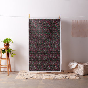 Spring Floral Photo Print Black Background Poplin Fabric