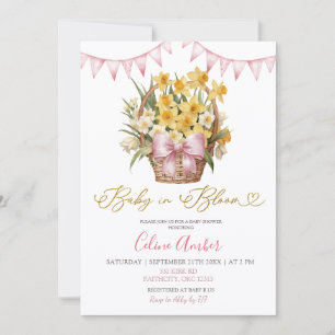 Spring Floral Pink Coquette Baby Shower Invitation