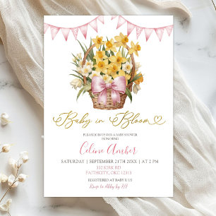 Spring Floral Pink Coquette Baby Shower Invitation