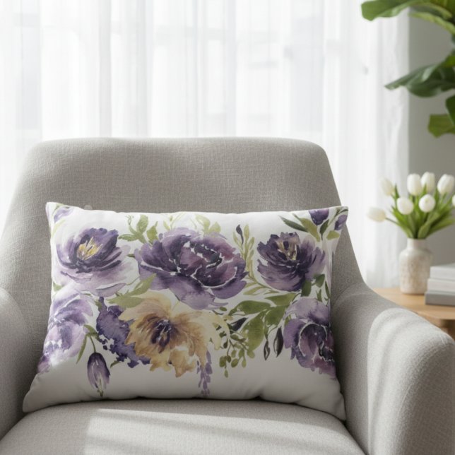 Spring Floral purple pillow  (Creator Uploaded)