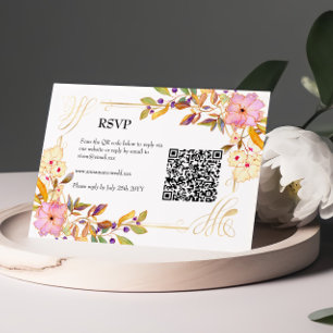 Spring Floral QR Code Rsvp Card