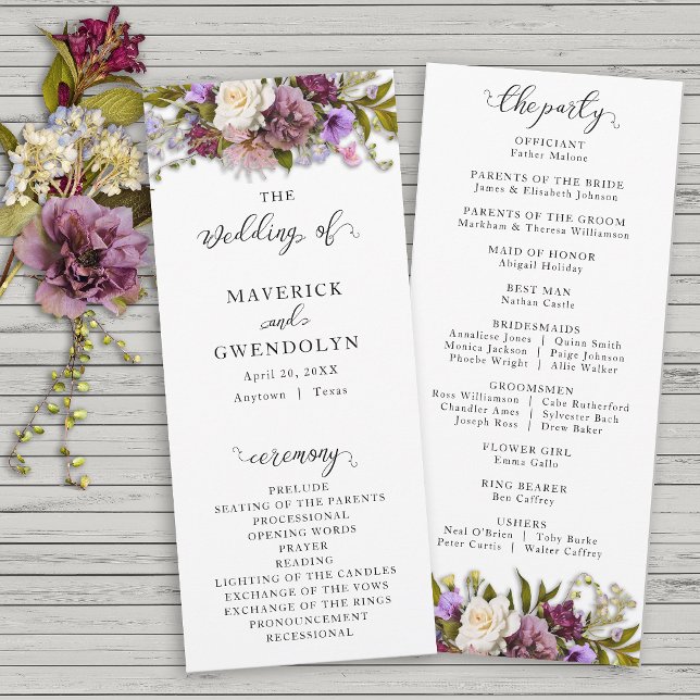 Spring Floral Rustic Wedding Program (Creator Uploaded)