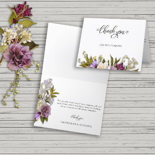 Spring Floral Rustic Wedding Thank You Card