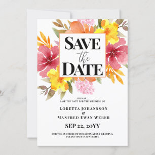 Spring Floral Save the date Invitation