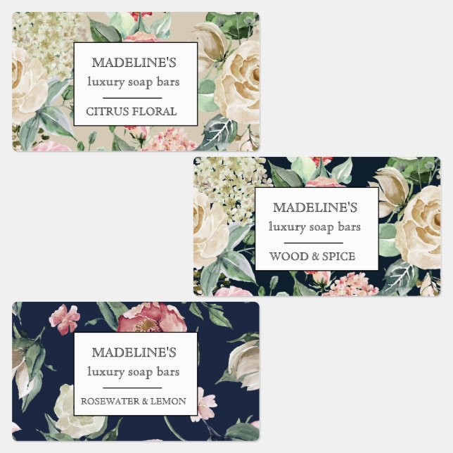 spring floral soap bars elegant adhesive (Group)