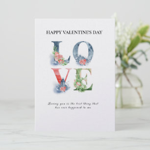 Spring Floral Stacked Love Valentines Day Card