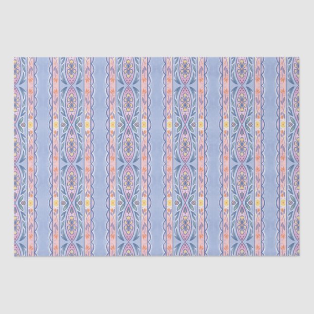 Spring Floral Stripe Tissue Paper (Front)