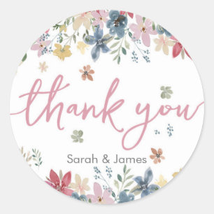 Spring floral Thank you stickers
