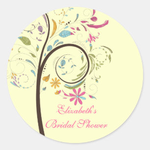 Spring Floral Tree Bridal Shower Sticker