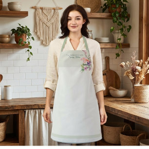 Spring Floral Watercolor Botanical Apron