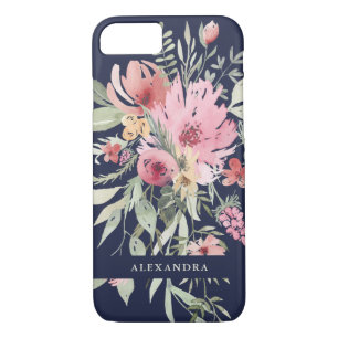 Spring Floral   Watercolor Flowers with your Name Case-Mate iPhone Case