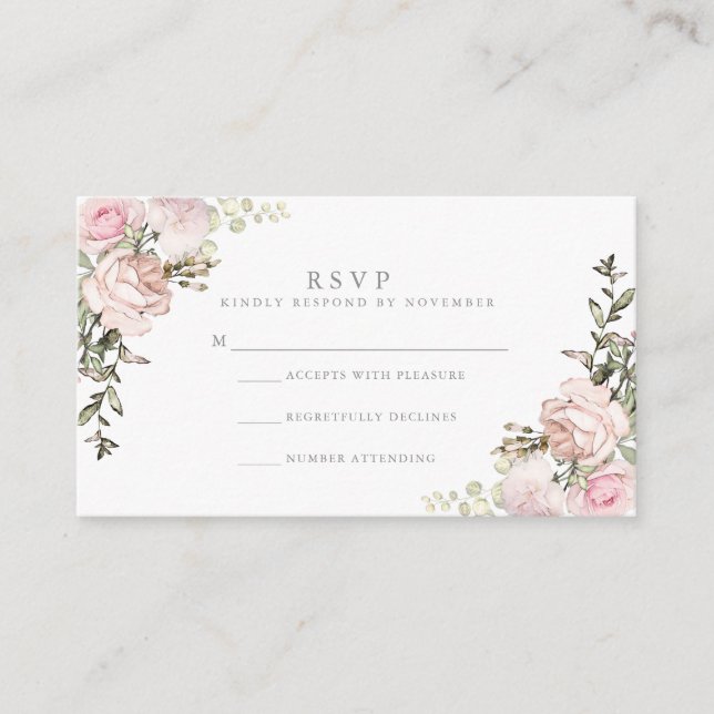 Spring Floral Watercolor RSVP Enclosure Card (Front)