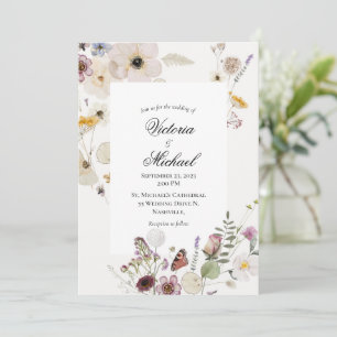 Spring Floral Watercolor Wedding Invitation