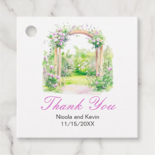 Spring Floral Wedding Arch Favour Tags