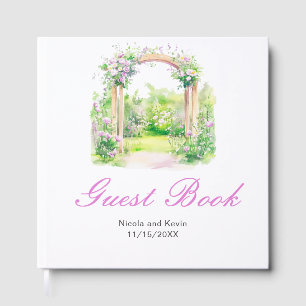 Spring Floral Wedding Arch Guest Book