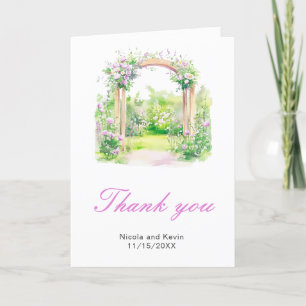 Spring Floral Wedding Arch Thank You Card