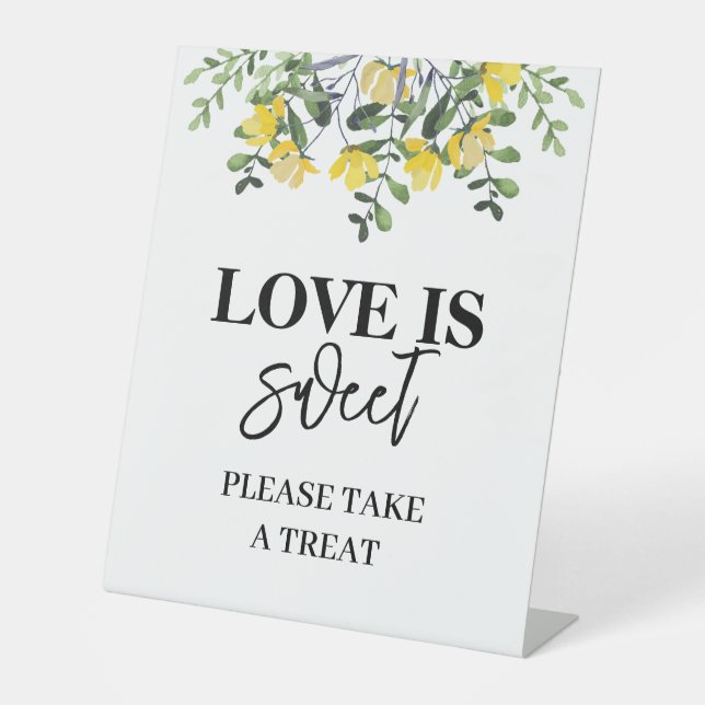 Spring Floral Wedding Dessert Sign (Front)