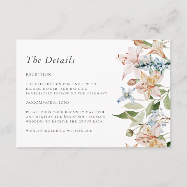 Spring Floral Wedding Enclosure Card (Front)