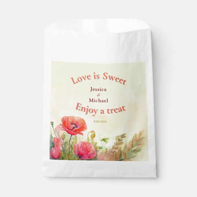 Spring Floral Wedding  Favour Bags (Front)
