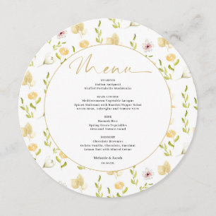 Spring Floral Wedding Flat Menu