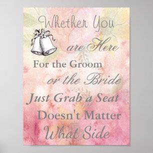 Spring Floral Wedding Pink Seating Poster