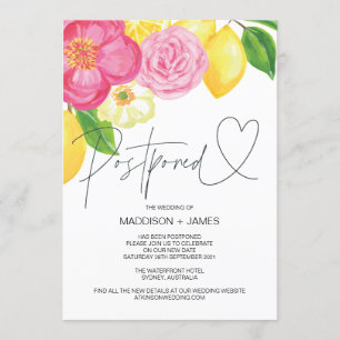Spring Floral Wedding Postponed Change the Date Invitation