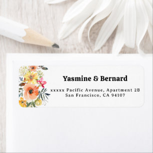 Spring Floral Wedding Return Address