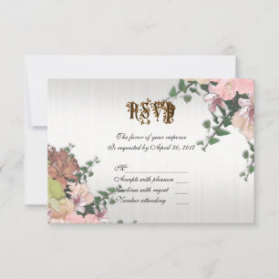 Spring floral wedding RSVP card