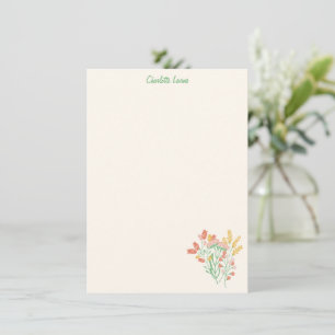 Spring Floral Wildflowers Personalised Stationery Thank You Card